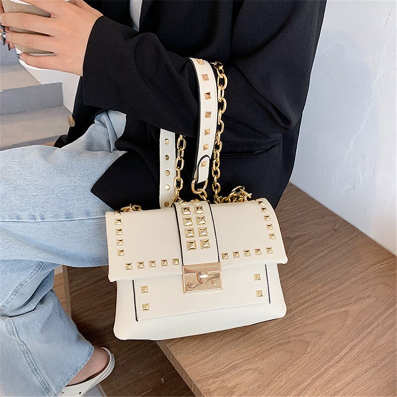 Original Rivet sac nouvelle coréenne serrure unique épaule sac de messager sac carré