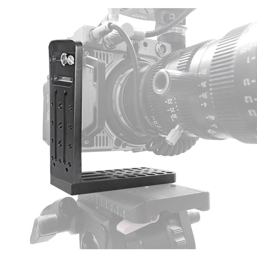 Support L pour caméra DSLR, plaque à dégagement rapide, prise de vue vidéo verticale, support L universel avec plusieurs trous de vis 1/4 et 3/8