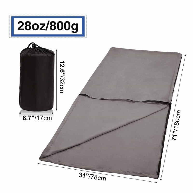 Saco de dormir de forro polar para adulto, manta de microfibra para exteriores, para mochilero, Camping, senderismo, Picnic, Hotel y oficina