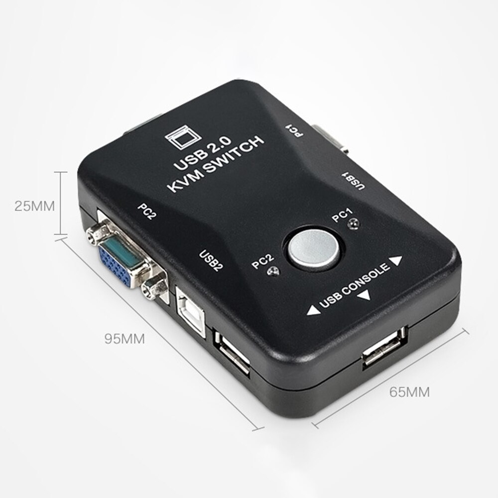 Qedo usb kvm switch 2 port vga svga switch box usb 2.0 kvm mus switcher keyboard 1920*1440 vga splitter box sharing switch