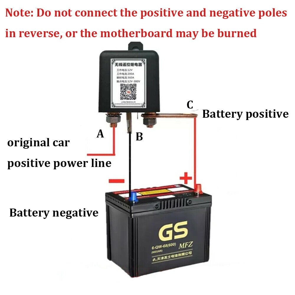 Integrerad trådlös fjärrkontroll 12v 230a bilbatteri brytare koppla bort avstängd isolator positiv/negativ universal