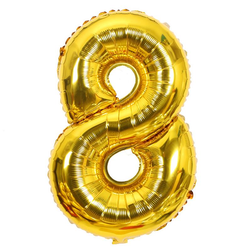 1Pc The 40inch Gold Number Foil Balloon Digit Helium Ballons Birthday Party Wedding Decor Air Baloon Event Party Supplies
