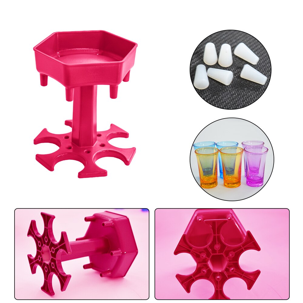 6 Holes Glass Dispenser Holder Wine Whisky Beer Dispenser Rack Bar Accessories Caddy Liquor Dispenser Party Games Drinking Tools