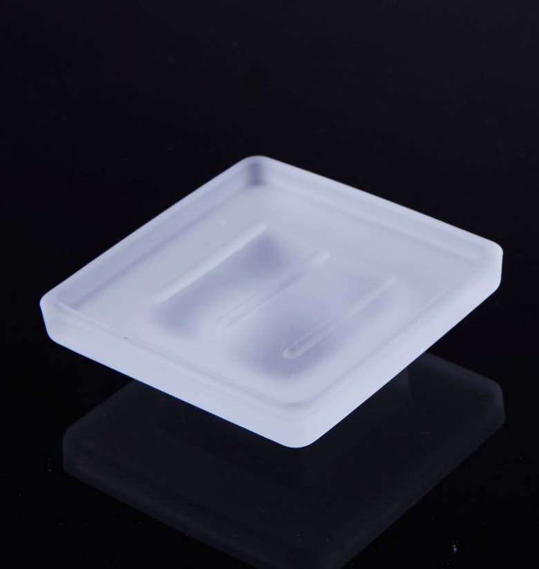 Vierkante glazen zeepbakje 10x10 cm replairment onderdelen