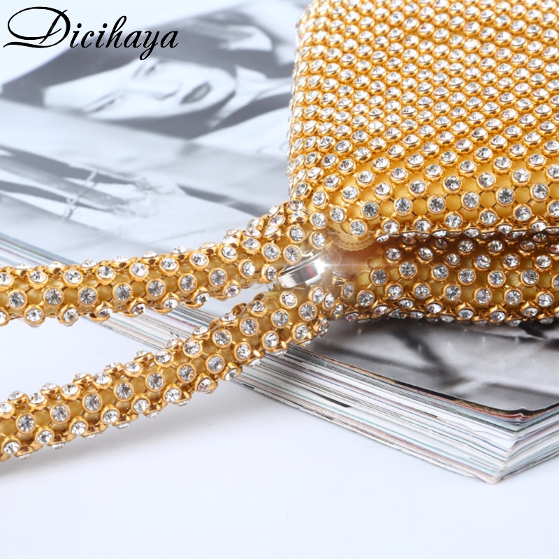 DICIHAYA Soft Beaded Women Evening Bags Zipper Small Lady Wedding Bridalmaid Handbags Purse Bag Diamonds Clutch Bags