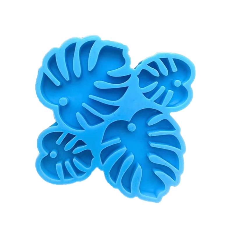 Monstera Leaf Shape Silicone Mold Decorative Pendant Mold Handmade Epoxy Silicone Mold Epoxy Resin Molds Making Crafts: Blue