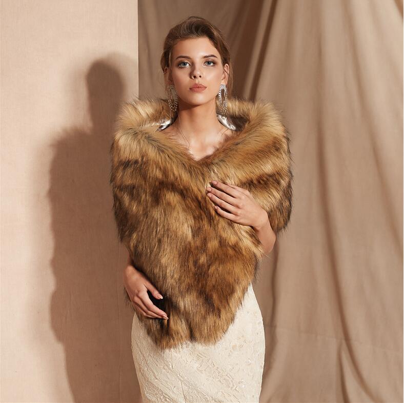 JaneVini hiver fausse fourrure enveloppes et châles de Mariage Cape Cape Femme veste boléro Mariage Femme soirée accessoires: Default Title