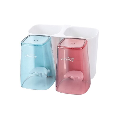 Ensemble de lavage de salle de bain-gratuit poinçonnage tenture murale brosse à dents rangement porte-brosse à dents bouche tasse brosse à dents support de verre: 2 site