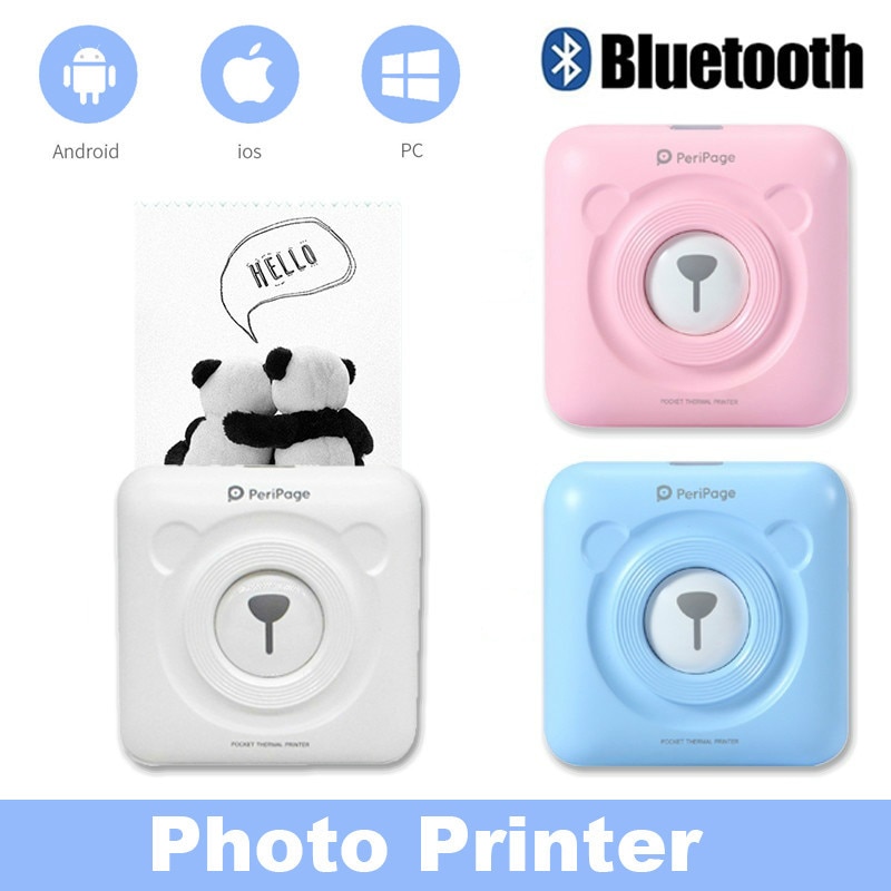 Peripage  a6 mini pocket paper printer bluetooth bærbar håndholdt termisk fotoprinter til mobil og computer