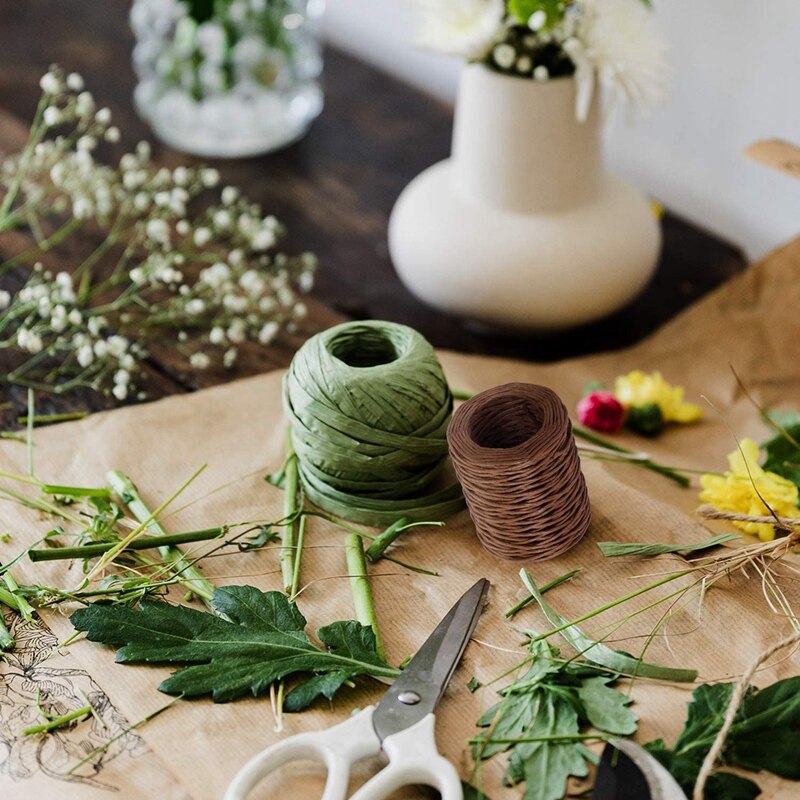 4 Rolls 2mm 50 Yards Floral Wire Vine Wire Bind Wire Rustic Craft Wire Wrapping Wire for Flower Bouquets