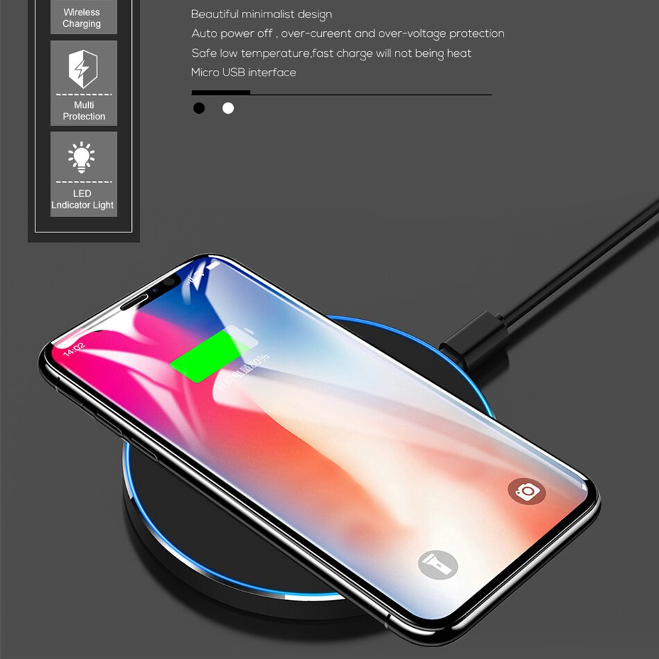 Kephe 20w hurtig trådløs oplader til samsung galaxy  s10 s9/s9+s20 note 9 usb qi opladningsplade til iphone 11 pro xs max xr  x 8 plus