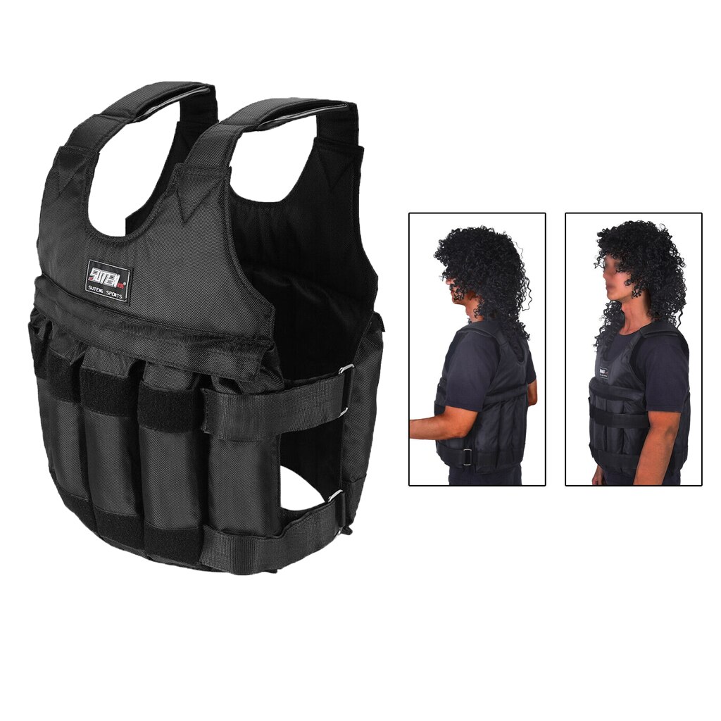 Gilet de poids réglable 50kg, pour adultes, charge, lesté, Fitness, entraînement, musculation, avec 12 sacs