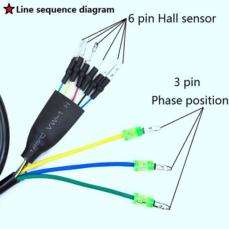 2Pcs Motor Convert Extension Cable 9 Pin Conversion Line Waterproof E-Bike Motor Extend Cable 60Cm - Female &amp; Male