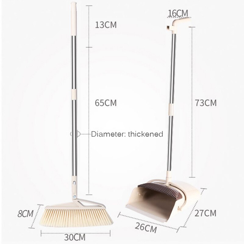 Foldable And Standing Broom And Dustpan Set Combination With Extendable Broomstick Cleaning Broom Dustpan Set For Home