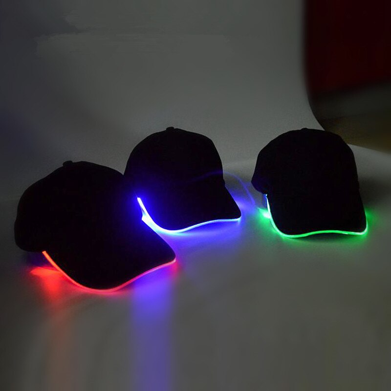Justerbar farge led hodelykt cap led light cap baseball caps sceneytelse for unisex flash cap med batterilokk rødgrønn