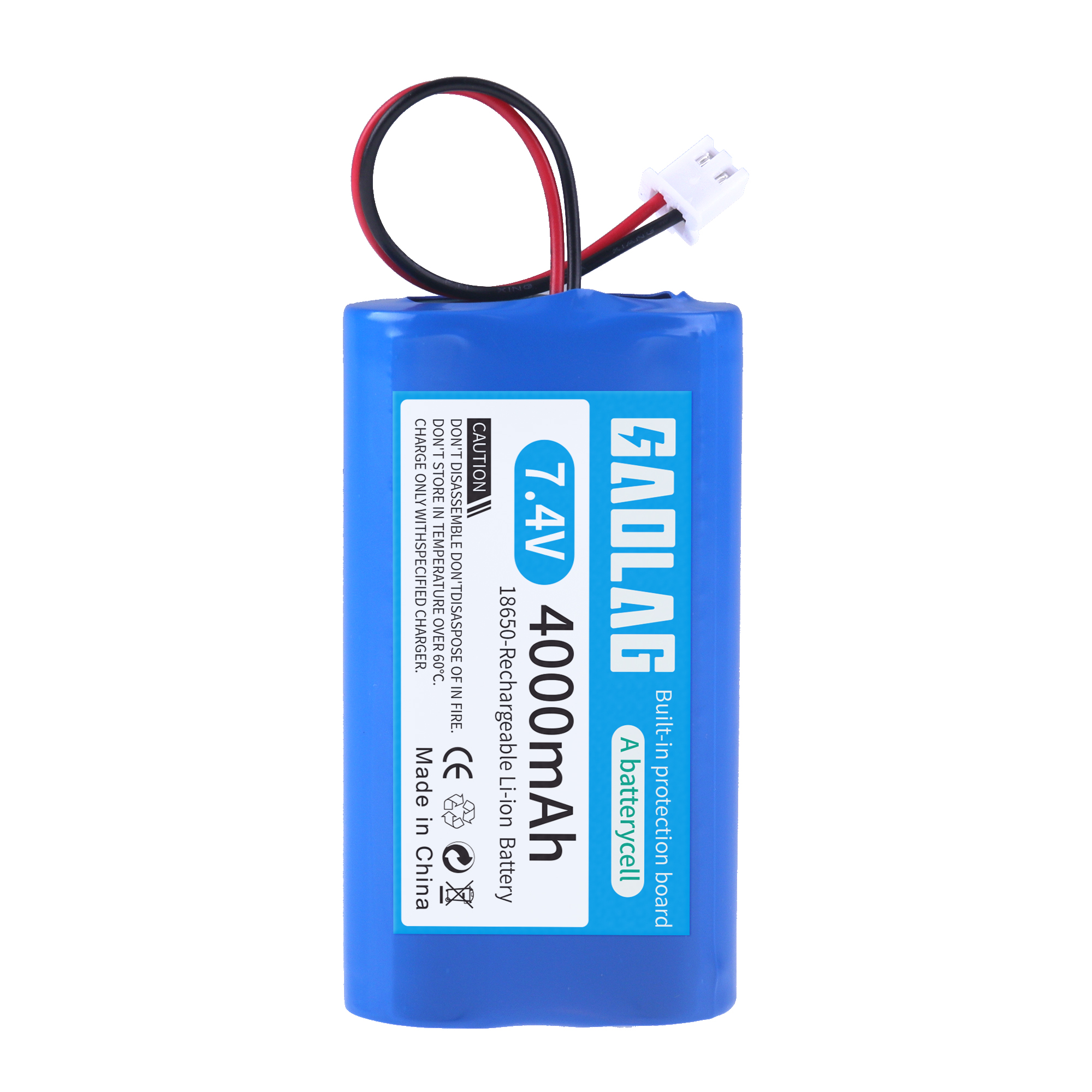 3.7V 7.4V 11.1V 12V 18650 6800mAh with wires Lithium ion rechargeable battery with PCB for Bluetooth Speaker Solar headlights: Yellow