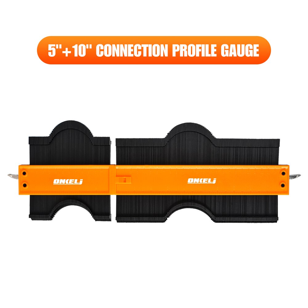 ONKEL.J Brand Connection Contour Gauge Profile Tool Alloy Adjustable Lock Edge Shaping Wood Measure Ruler Tiles Meethulp Gauge: 5inch and 10 inch
