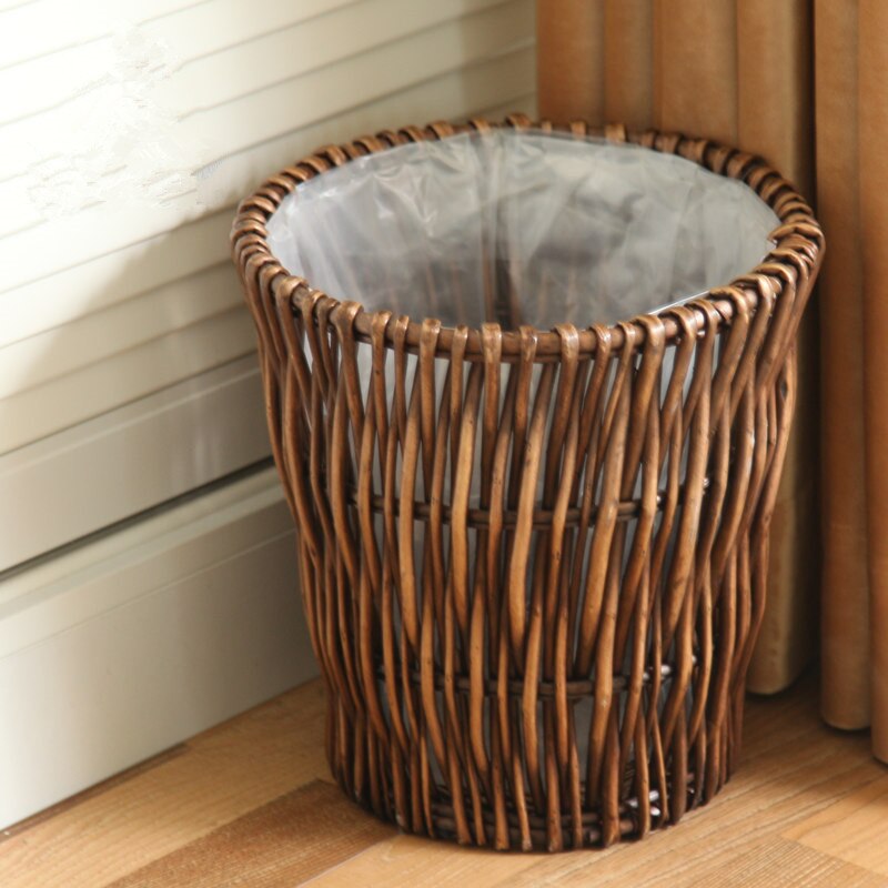 Rotan Prullenbak Wilg Huisvuilemmer Speelgoed Organizer Woonkamer Badkamer Prullenbak Home Decoratie: Coffee