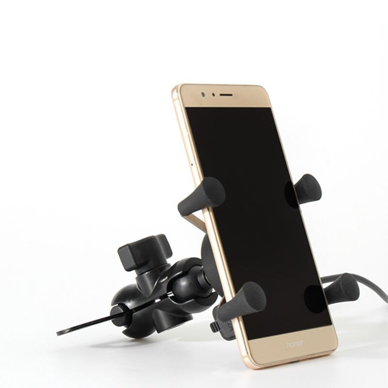 Fiets Grip Motorfiets Auto Mount Gsm Houder Usb Oplader Voor Mobiele Telefoon Houder