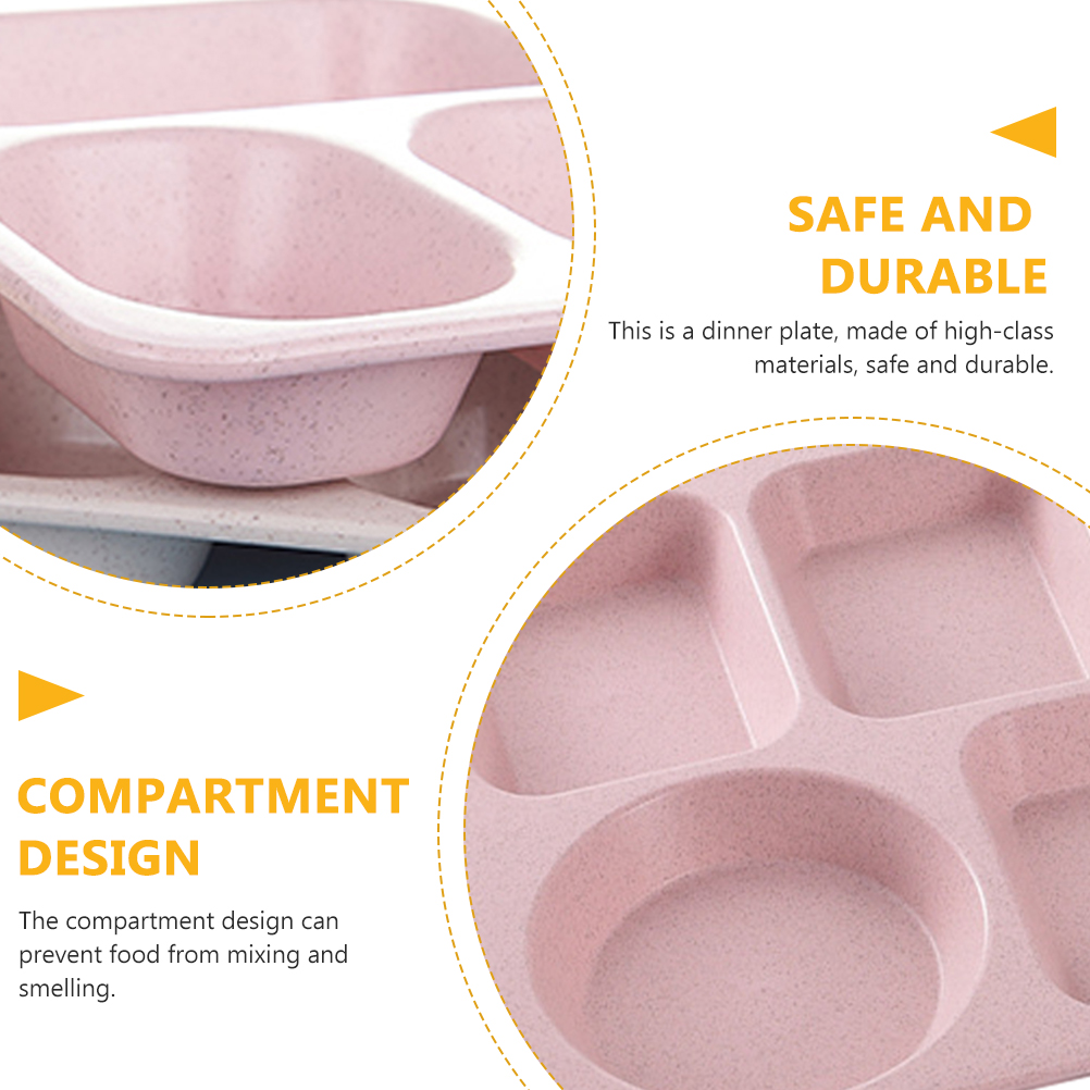 Wheat Stalk Dinner Divided Plate Multi-use Buffet Plate Canteen Food Tray