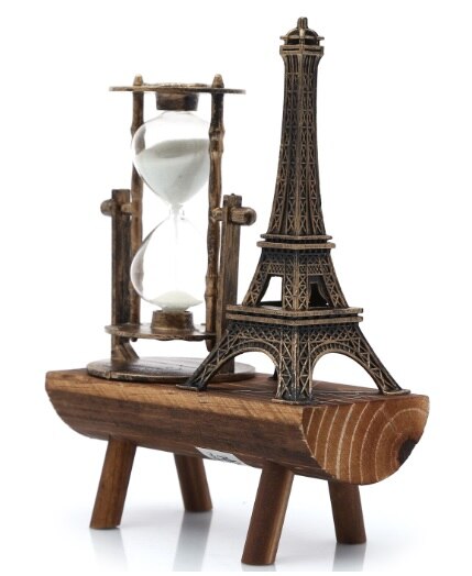 Eiffel Tower London Eye Windmill Figured Wooden Sand Clock