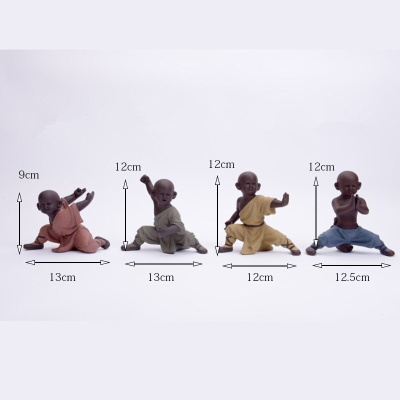 Escultura de pequeño Monje, estatua de cerámica para decoración del hogar, artesanía, juego de té de estilo chino, escultura de Buda, Idea de