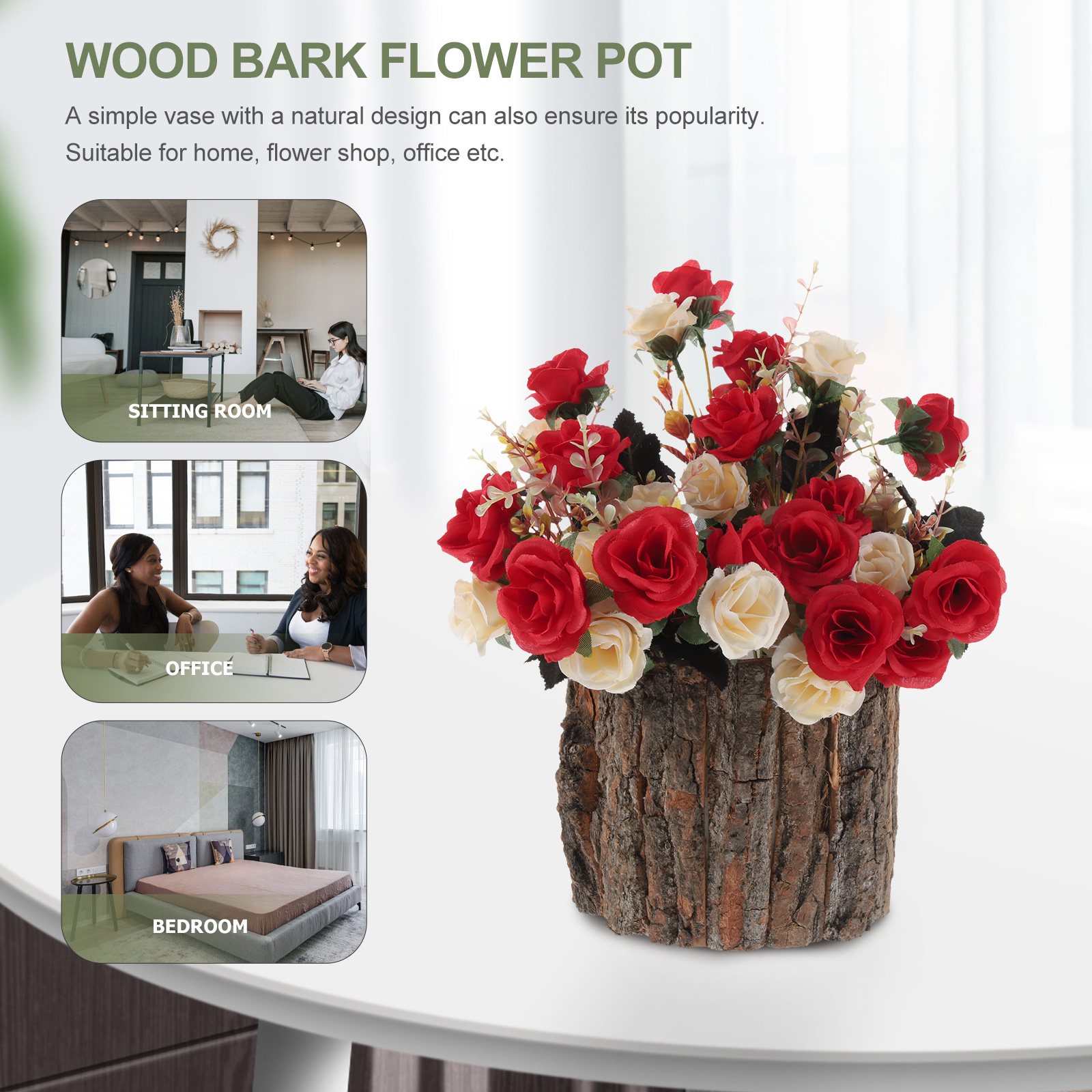 Schorsemmer bloemenmand Container Bloemenmand Arrangement Potplanten Bloempot Hout Decoratieve plantenbak Patio Gazon Tuin