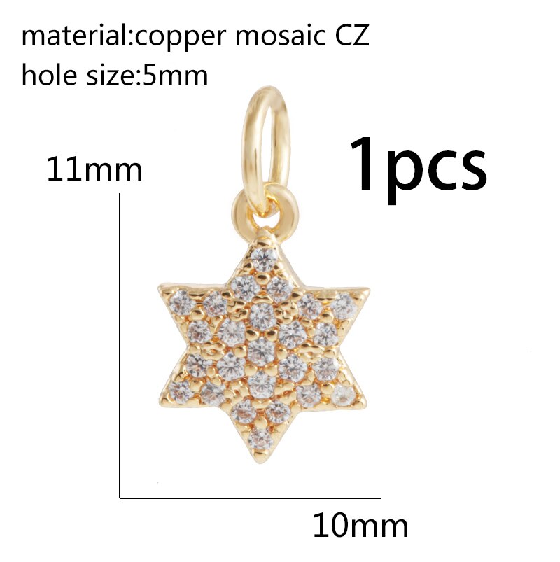 10 stücke Mond Stern Reize für Schmuck Machen Groß Sonne Blitz Reize Anhänger Diy Ohrring Halskette Armbinde Zubehör Kupfer: Stil J