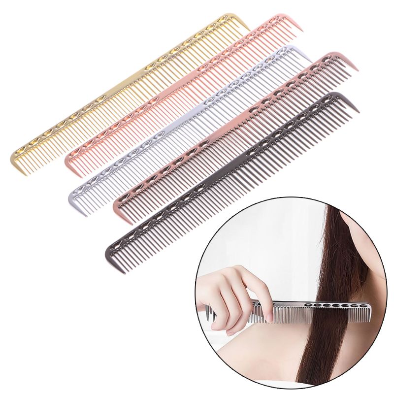 Hair Brush Men Women Aluminum Metal Cutting Comb Hair Hairdressing & Barbers Salon Combs Barbers Hairbrush
