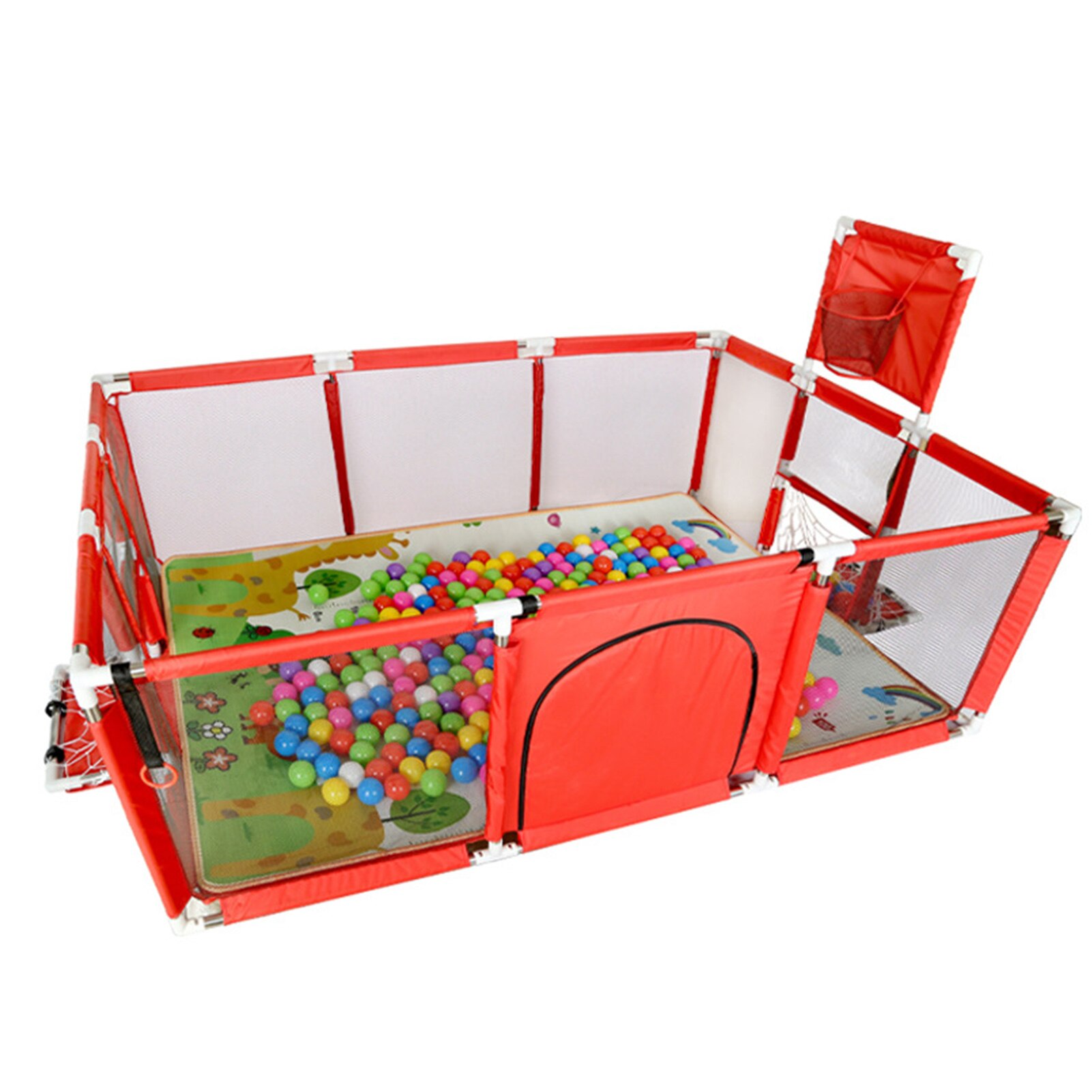 Kinderen Meubels Box Voor Kinderen Droog Ballenbad Veiligheid Barrières Mesh Hek Baby Speeltuin Bal Spelen Park Voor Kinderen: Red