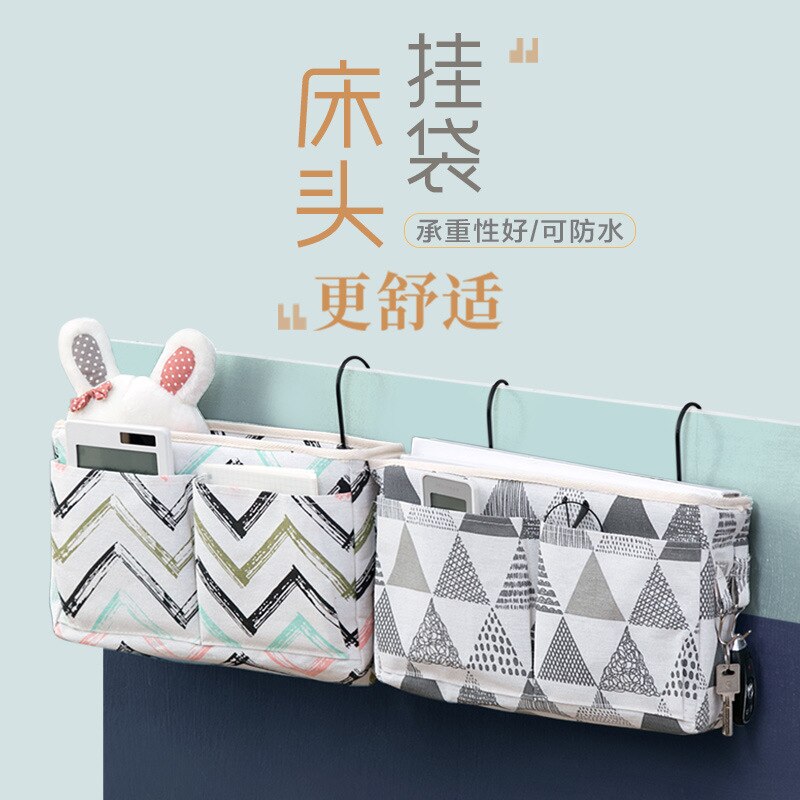 Chevet Suspendu Organisateur de Poche Sac De Rangement Organisateur de Garde-Robe Coton Chambre Salle De Bain Magazine Fourre-Tout De Stockage Organizador Pochette