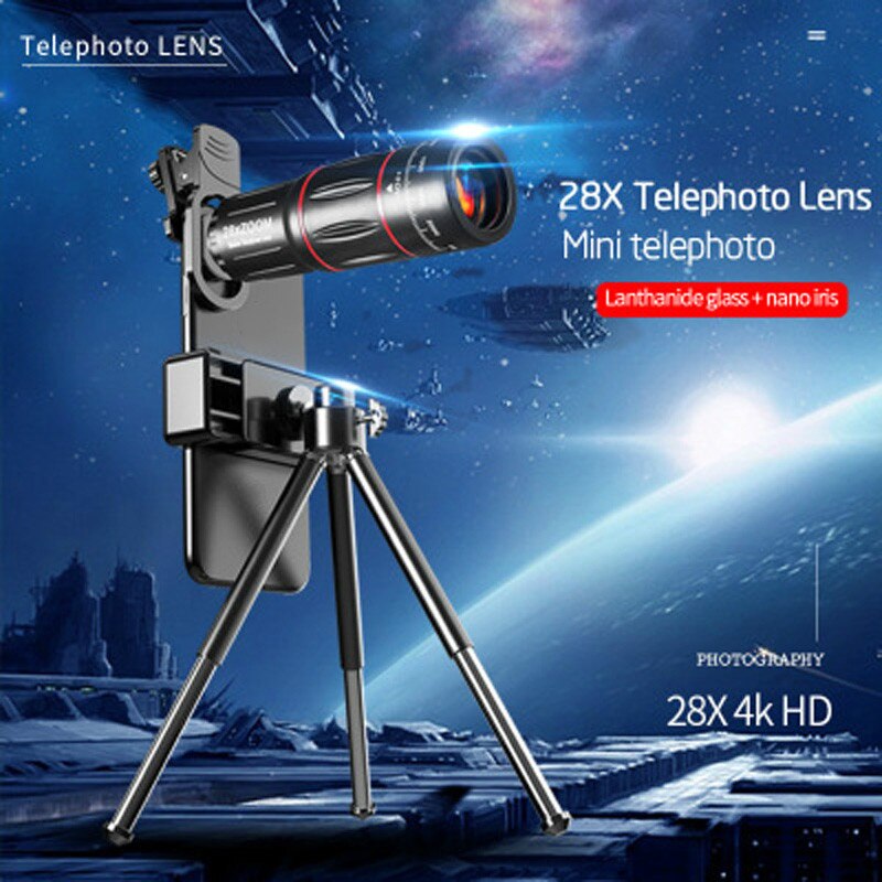 28 Times Telephoto Mobile Phone Lens HD Camera Mobile Phone External Camera Suitable for Apple Samsung and Other Mobile Phones