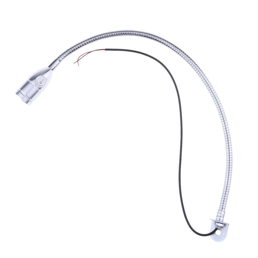 12V 3W Flexible Gooseneck LED Reading Light Wall Mount For Bedroom/Living Room