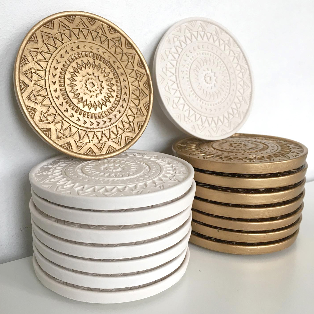 Molde de silicona de resina para posavasos redondo de Mandala, bandeja para posavasos de café, molde para bricolaje, resina epoxi, yeso, hormigón, copa de vino, molde para estera