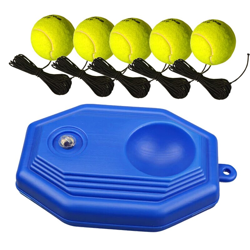 3 Bal En 1 Base Tennis Ballen Trainer Praktijk Enkel Training Tool Partner Kit Voor Beginner: 5ball black line set