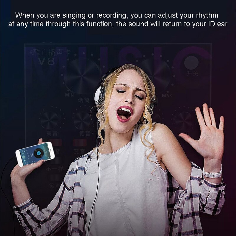 Mini Sound Mixer Board Live Broadcast DJ Sound Mixer Sound Card for Computer Phones Singing Recording