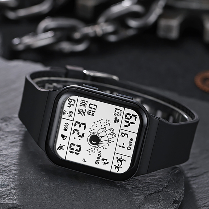 Mode digitaal horloge voor heren Dames Waterdichte LED-sporthorloges Spaceman Multifunctionele klok Student elektronisch polshorloge