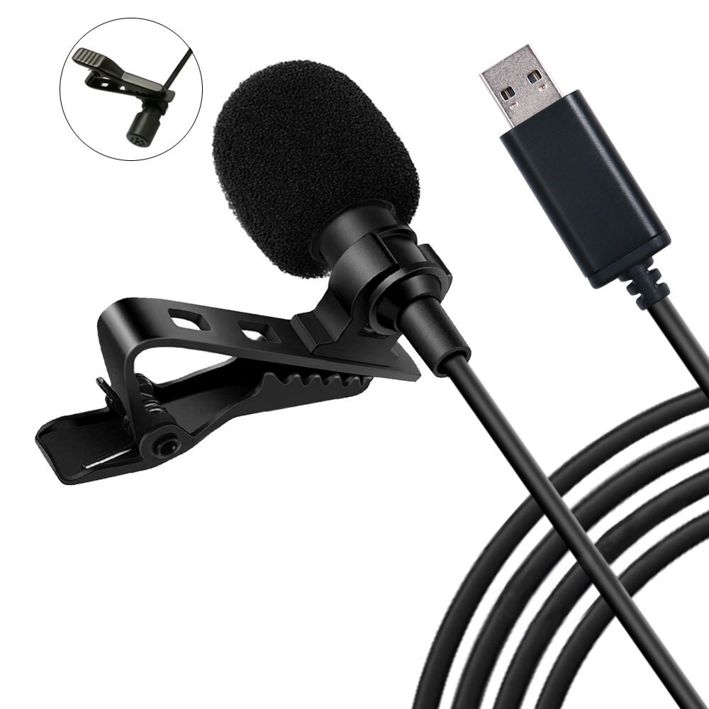 Usb Lavalier Microfoon 360 ° Omnidirectionele Clip-On Wired Revers Mic Plug & Play Voor Computer Pc Laptop Video conferentie