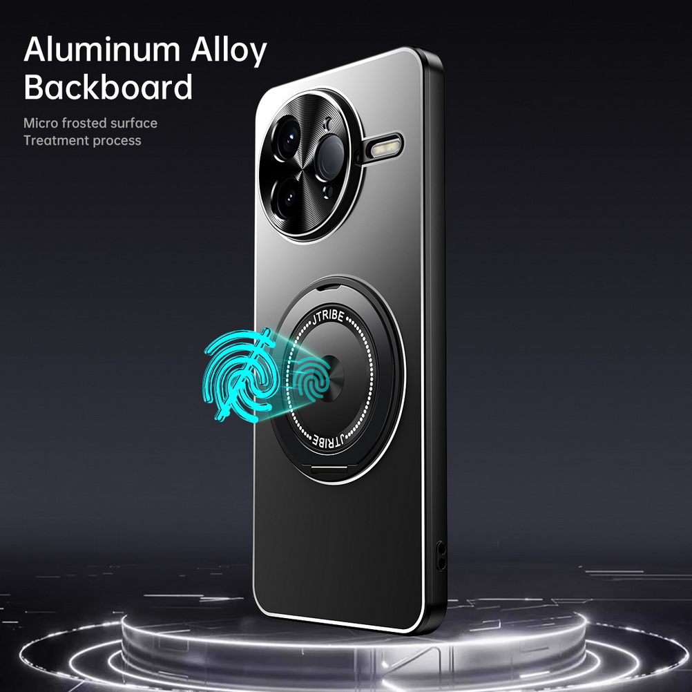 Aluminum Alloy Sandblasted Back Plate Holder KickStand Case For Poco F7 Ultra POCO F7 Pro Poco F5 Pro Camera Protect Cover