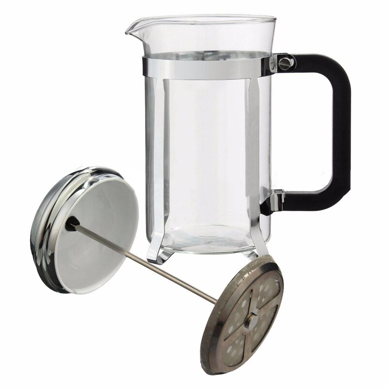 600ml Stainless Steel 210*150mm French Press Tea Coffee Maker Cafetiere Heat-resistant Glass Pot