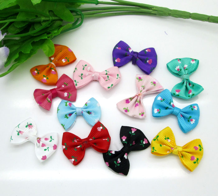 50 pcs Gemengde Baby Satijnen Lint Bloem Strik Haar Clips Applique DIY Craft Wedding Bow Tie Scrapbooking Decoratie