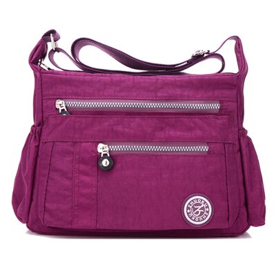 Luxe Vrouwen Messenger Bag Waterdichte Nylon Schoudertassen Casual Top-Handvat Dames Handtas Reizen Tote Vrouwen Crossbody Bag: purple