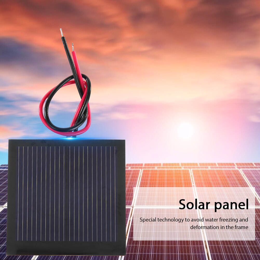1V 200mA Mini Solar Panel Battery Polycrystalline Silicon Solar Cell +Cable/Wire 40x40mm 0.2W DIY for Solar Toy