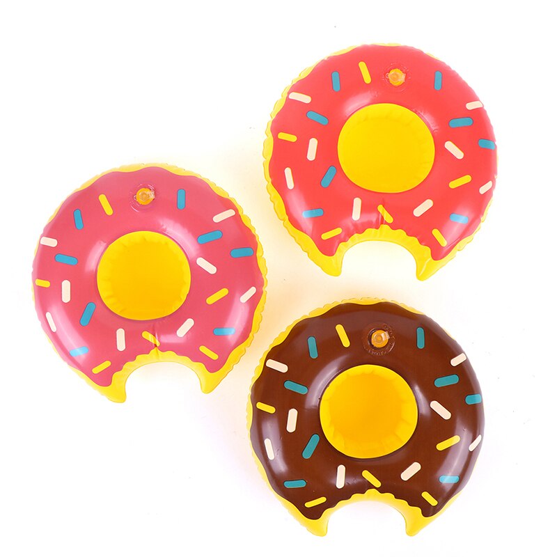 Inflatable Donut Drink Holder Rings 3 Assorted Colours 20cm