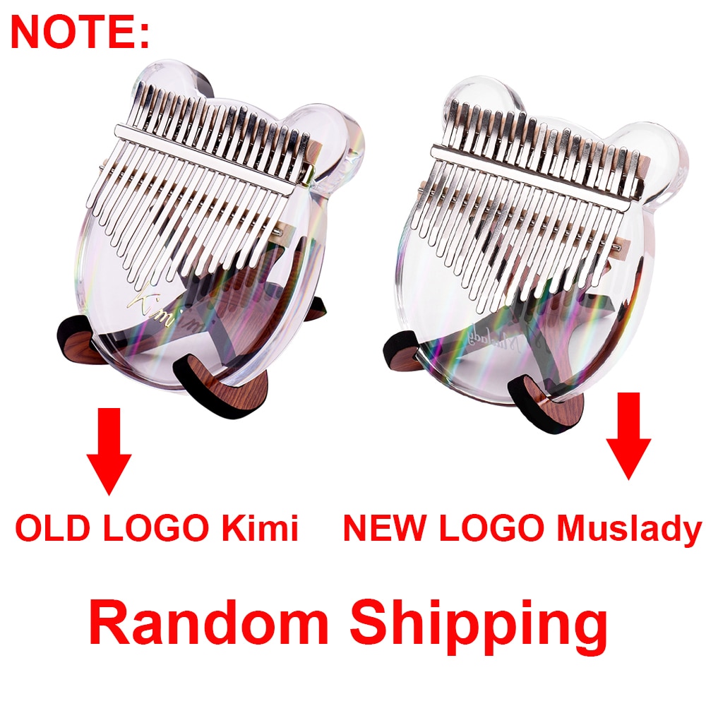 Muslady kalimba 17 nyckel akryl transparent tumpiano med stämmare hammare kalimba fodral finger piano stöd köp