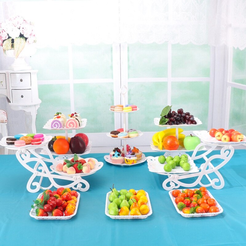 2 Tier Cake Dessert Holder Cupcake Pastry Biscuit Tray Holder Candy Buffet Fruit Holder Wedding Use