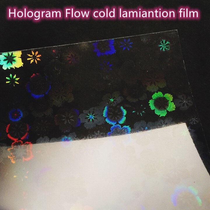 Lámina de película de laminación en frío con textura de flor de holograma, tamaño A6/A5/A4