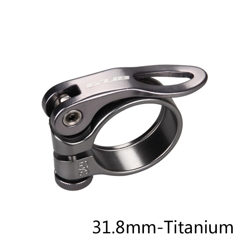 31.8/34.9mm Rode Zadelpenklem Zwart Goud Blauw Titanium Fiets Ultralight Lock Fiets Zadelpennen Klemmen Bike Zadelpen clip GUB: titanium-31.8mm