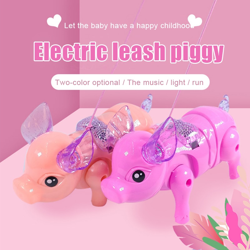 Spielzeug leine Schweinchen leuchtend konzert spaziergang niedlich niedlich schwein tragbare elektrische freundlicher spielzeug Simulation Schweinchen Baby