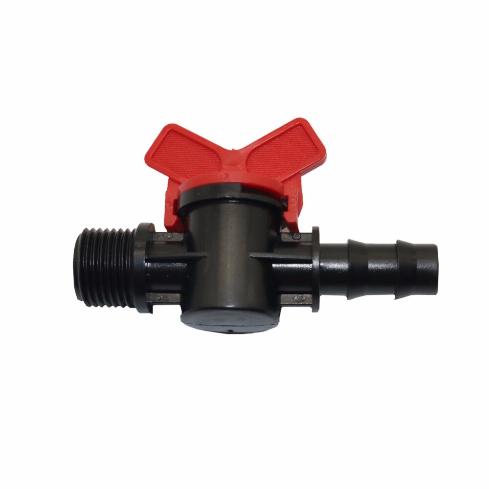 2PCS 1/2" Pipe to DN16(mm) PE Pipe Valve Switch Garden 1/2" Male By-pass Valve Drip Irrigation Tools Watering System Fittings